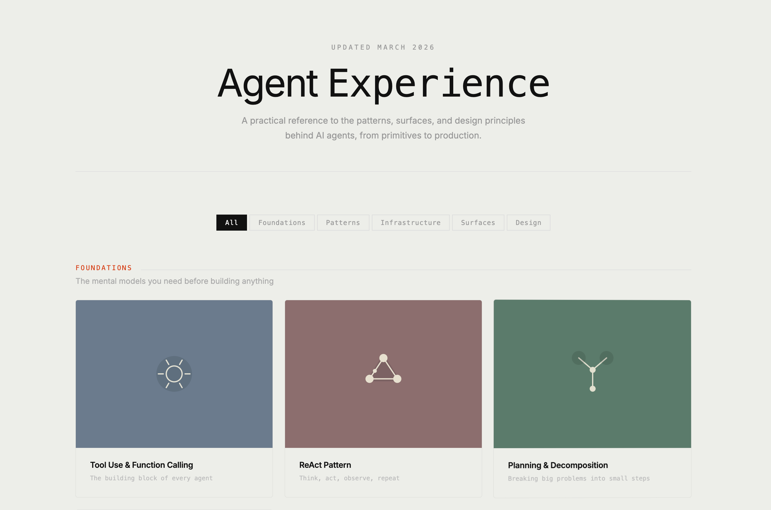 Agent Experience design patterns reference