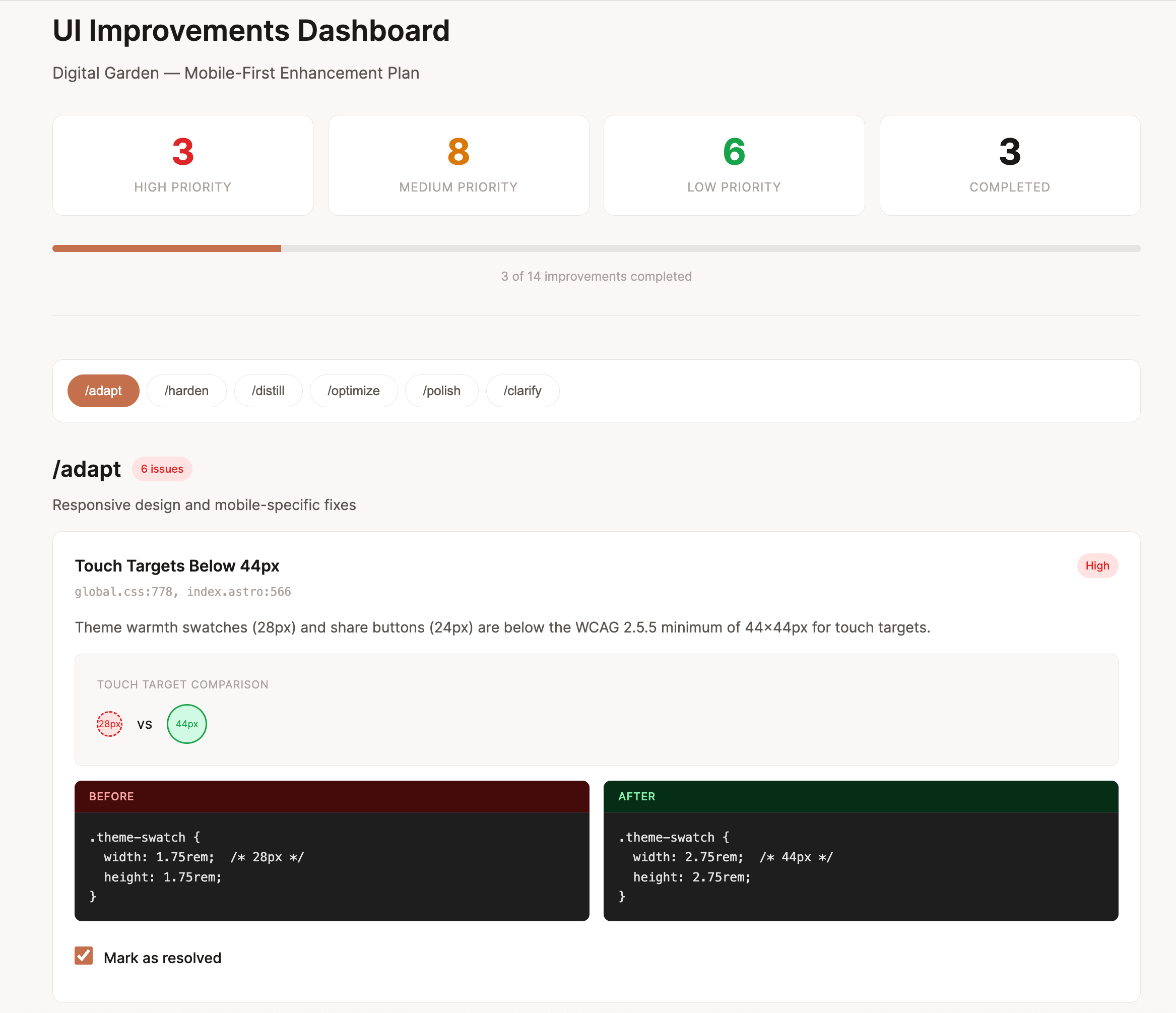 Visual Reports >> Markdown Reports for UI audits