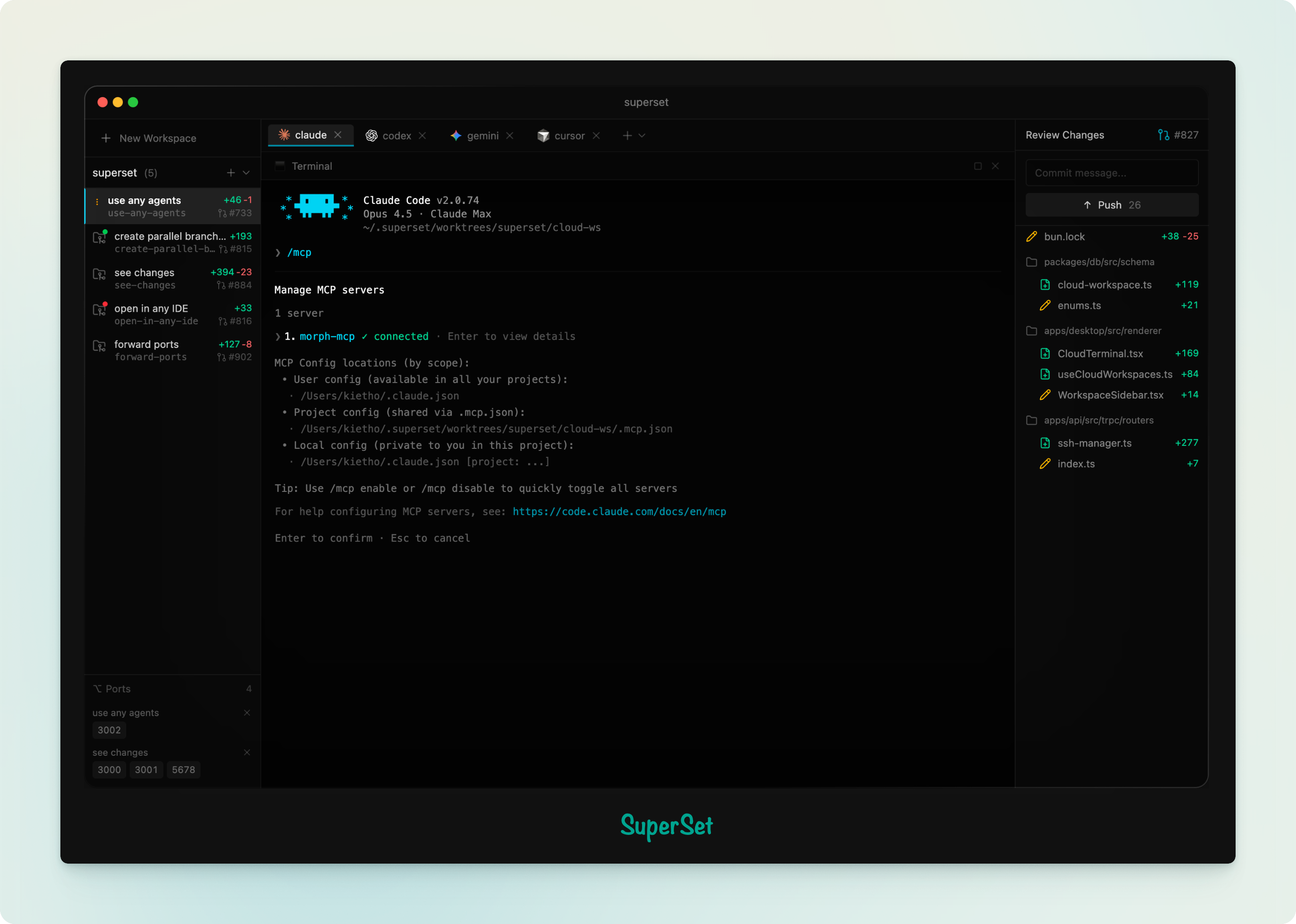 Superset terminal IDE with git worktree isolation